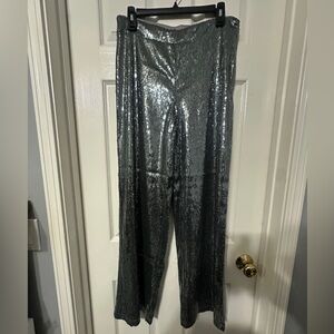 Sparkle sequins pants wide leg